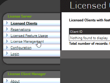 Selecting the License Management optino in the local vGPU licensing server